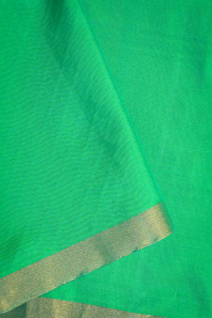 Soft Silk Woven Chex Pattern With Green Contrast