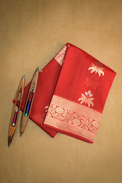 Organza Woven Jari Motifs With Self Matching