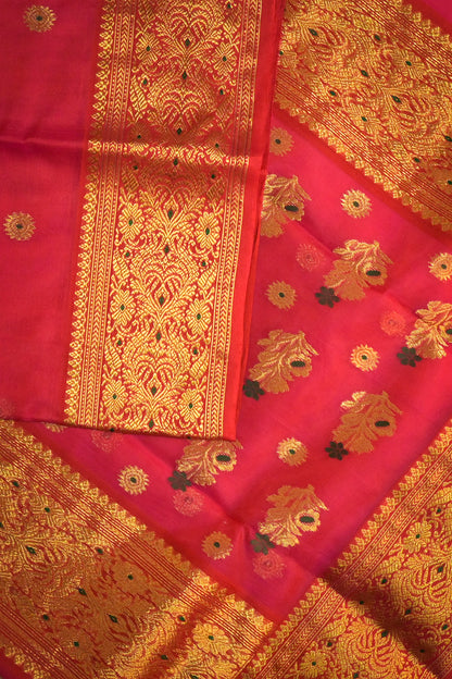 Chanderi Woven Meena And Jari Motifs With Self Matching