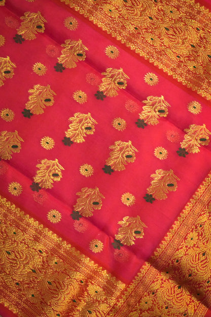 Chanderi Woven Meena And Jari Motifs With Self Matching