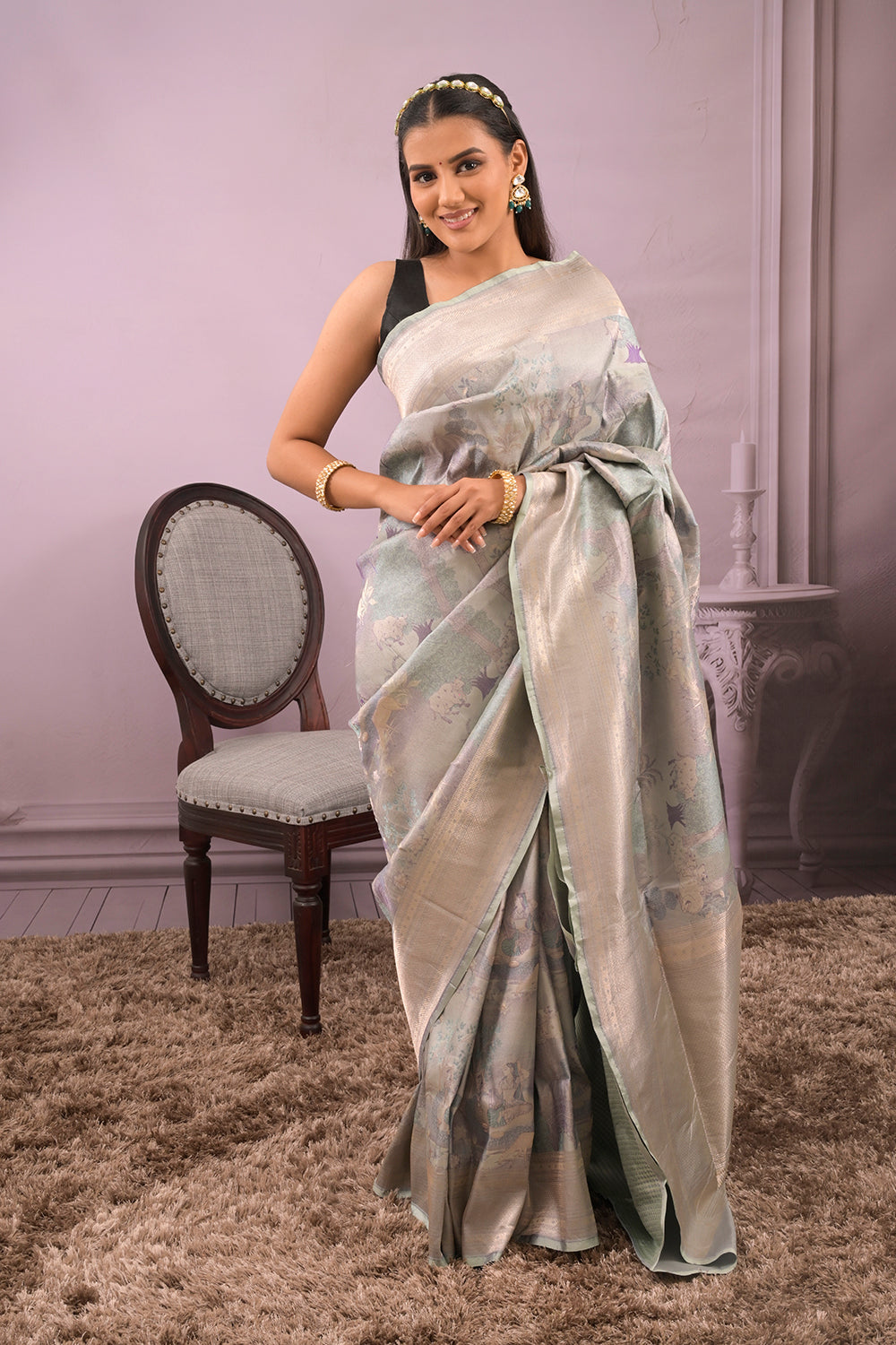 Banarasi All Over Woven Kalamkari Design
