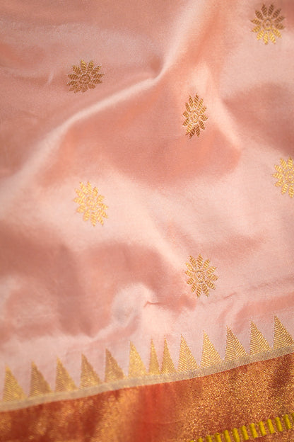 Paithani Handwoven Paithani With Lotus peacock Border