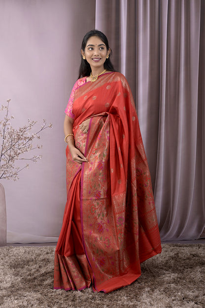 Banarasi Circular Round Motifs With Antique Jari