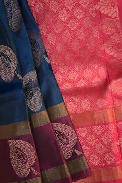 Soft Silk Woven Jari Motifs With Double Border