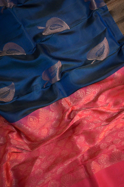 Soft Silk Woven Jari Motifs With Double Border