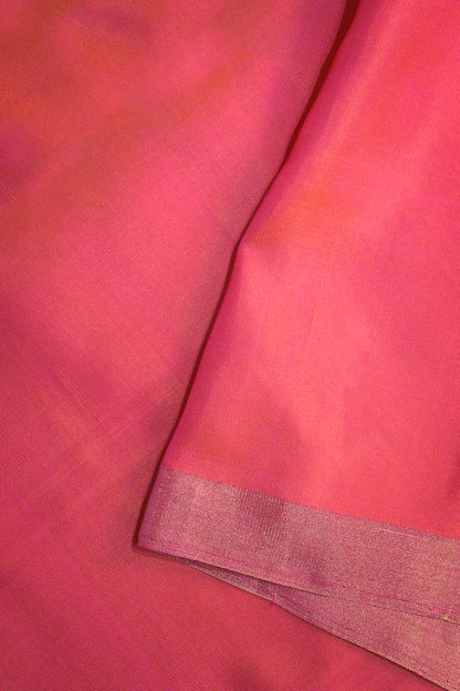 Soft Silk Woven Chex Pattern With Pink Contrast