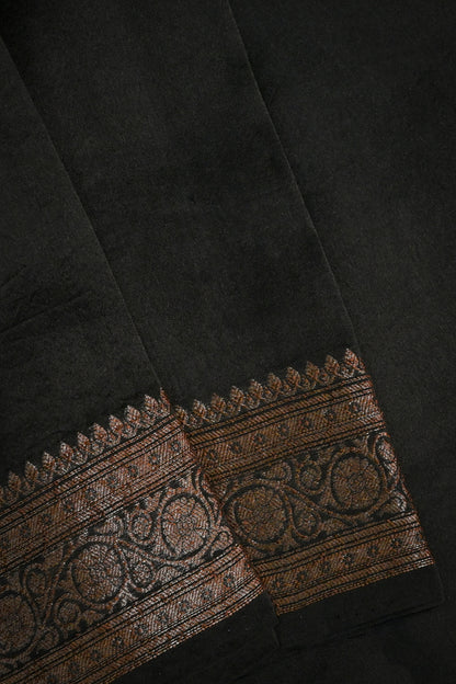 Organza Woven Antique Jari Motifs With Black Contrast
