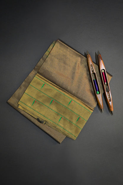 Paithani Handwoven Tissue Paithani With Triple Muniya Border