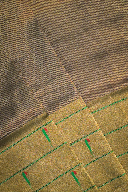 Paithani Handwoven Tissue Paithani With Triple Muniya Border