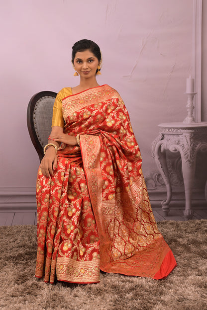 Banarasi Woven All Over Meenakari Jaal