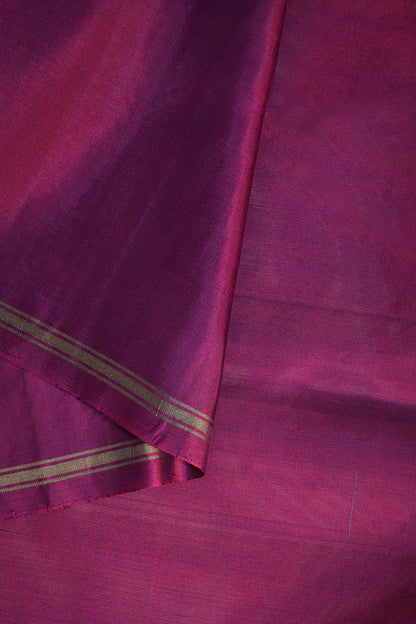 Soft Silk Borderless Jari Motifs With Purple Contrast