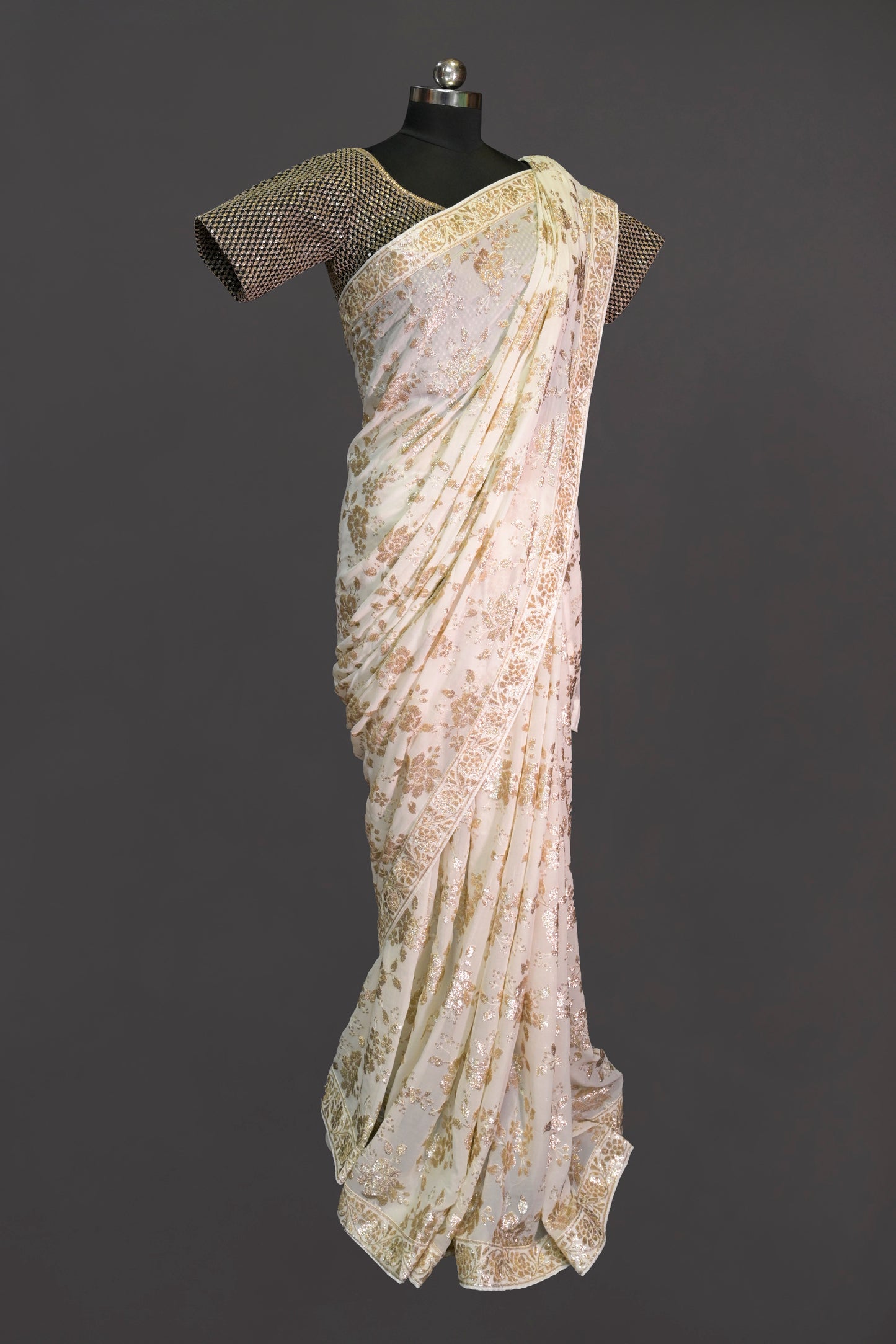 Georgette All Over Hand Embroidered Saree