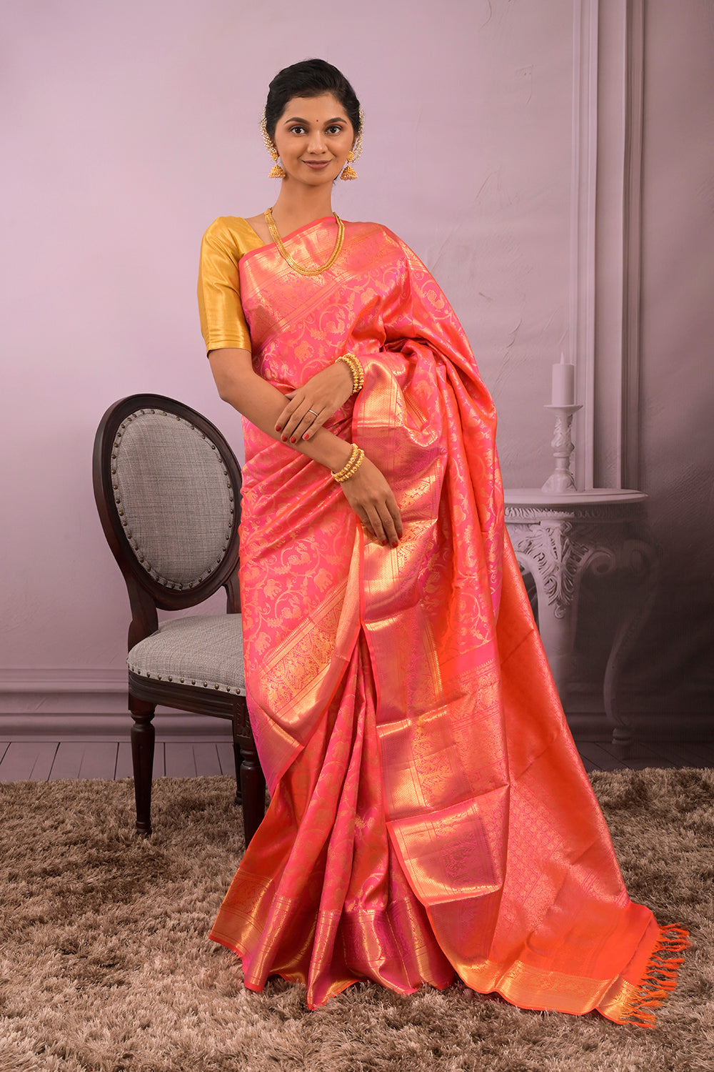 Kanjivaram Woven All Over Jaal