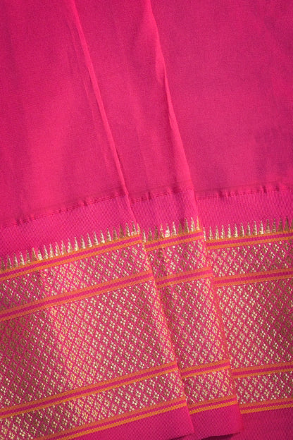 9yard Handwoven Pure Paithani With Chakra Meena Buttis And Pink Contrast