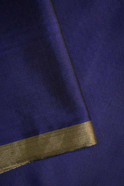 Soft Silk Woven Chex Pattern With Blue Contrast