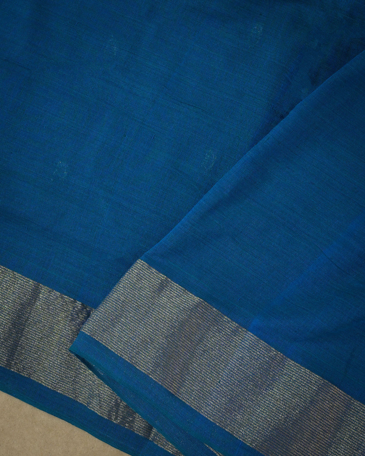 Navy blue Handloom Cotton Paithani Saree with Heavy Zari Pallu