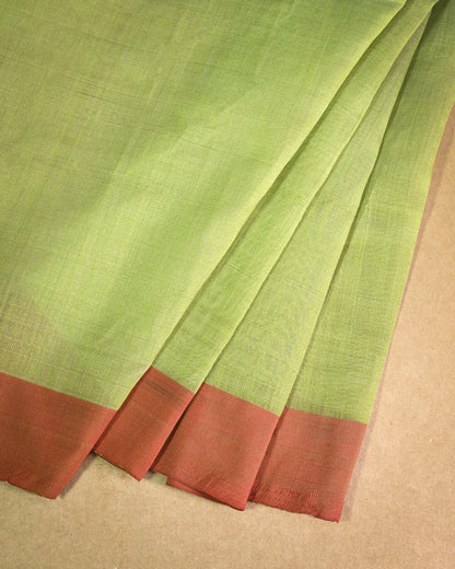Pista green Kora Silk Saree