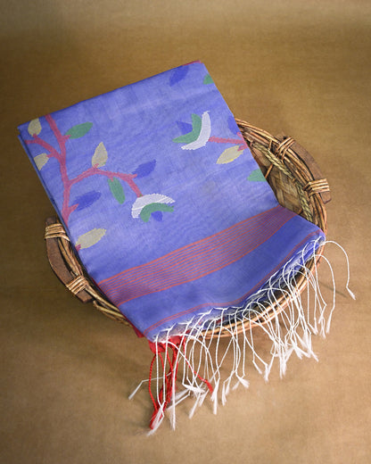 Lavender Kora Silk Saree