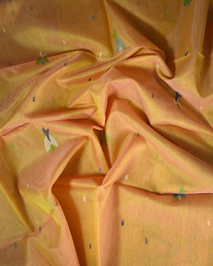 Lemon Yellow Kora Silk Saree