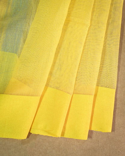 Orange yellow Kora Silk Saree