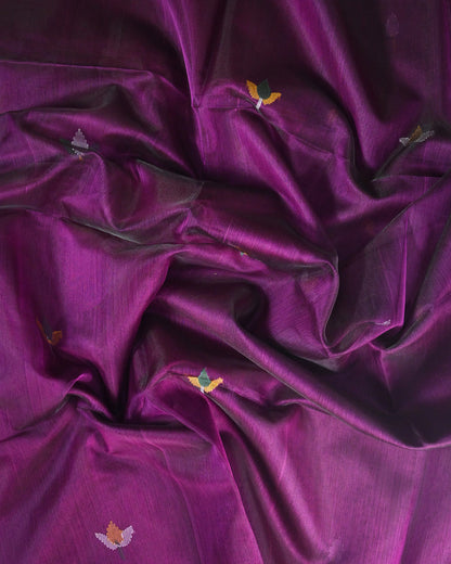 Royal purple Kora Silk Saree