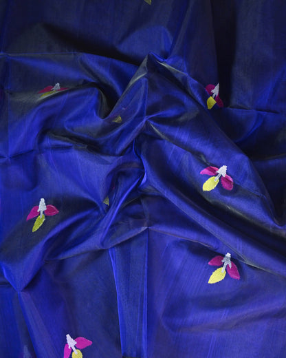Royal blue Kora Silk Saree