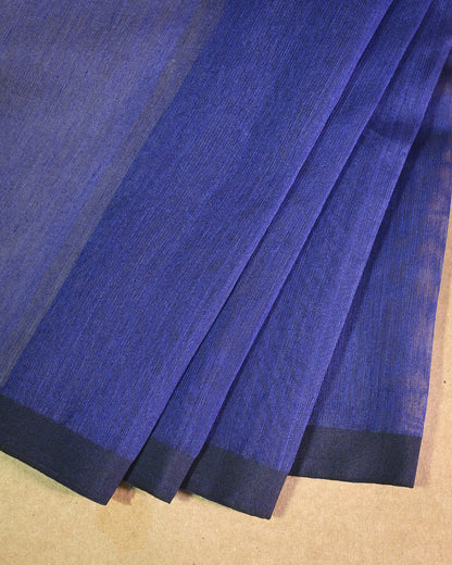 Royal blue Kora Silk Saree