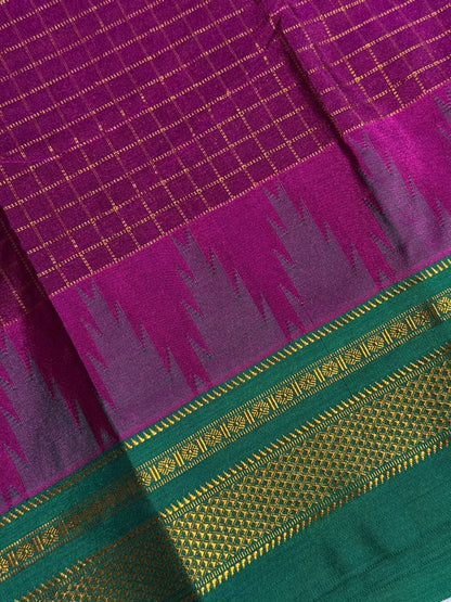 Kolhapuri Illkal Cotton Chex Saree