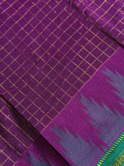 Kolhapuri Illkal Cotton Chex Saree